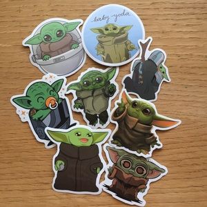 🌷 Baby Yoda Decal Stickers set of 8